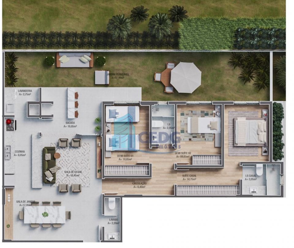 Apartamento Garden Face norte no Bigorrilho