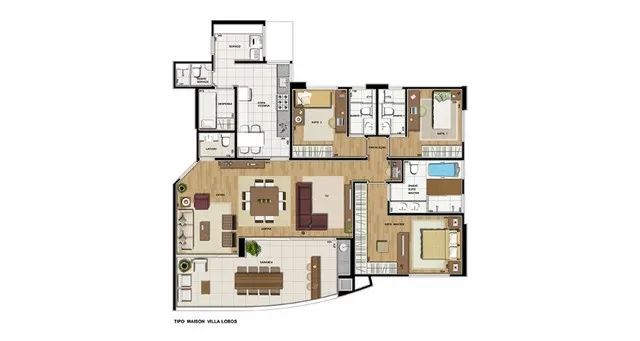 APARTAMENTO A VENDA - EDIFICIO MAISON VILLA LOBOS COM 166 m² PRIVATIVOS